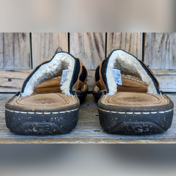 UGG Black , Suede Leather Slides, Sz 6 - Picture 7 of 10